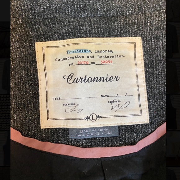 Cartonnier Anthropologie Blazer Jacket Women Large Gray - Picture 3 of 3